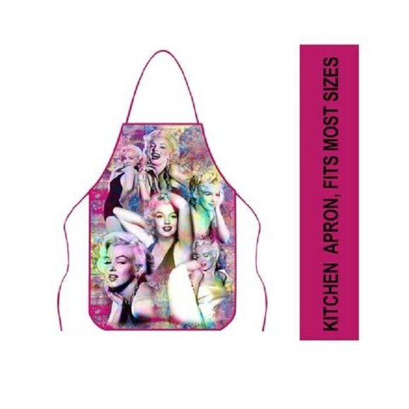 New Pink Marilyn Monroe Apron Kitchen Cooking Gift Oven Barbecue Grill Sexy Pics - Picture 2 of 3